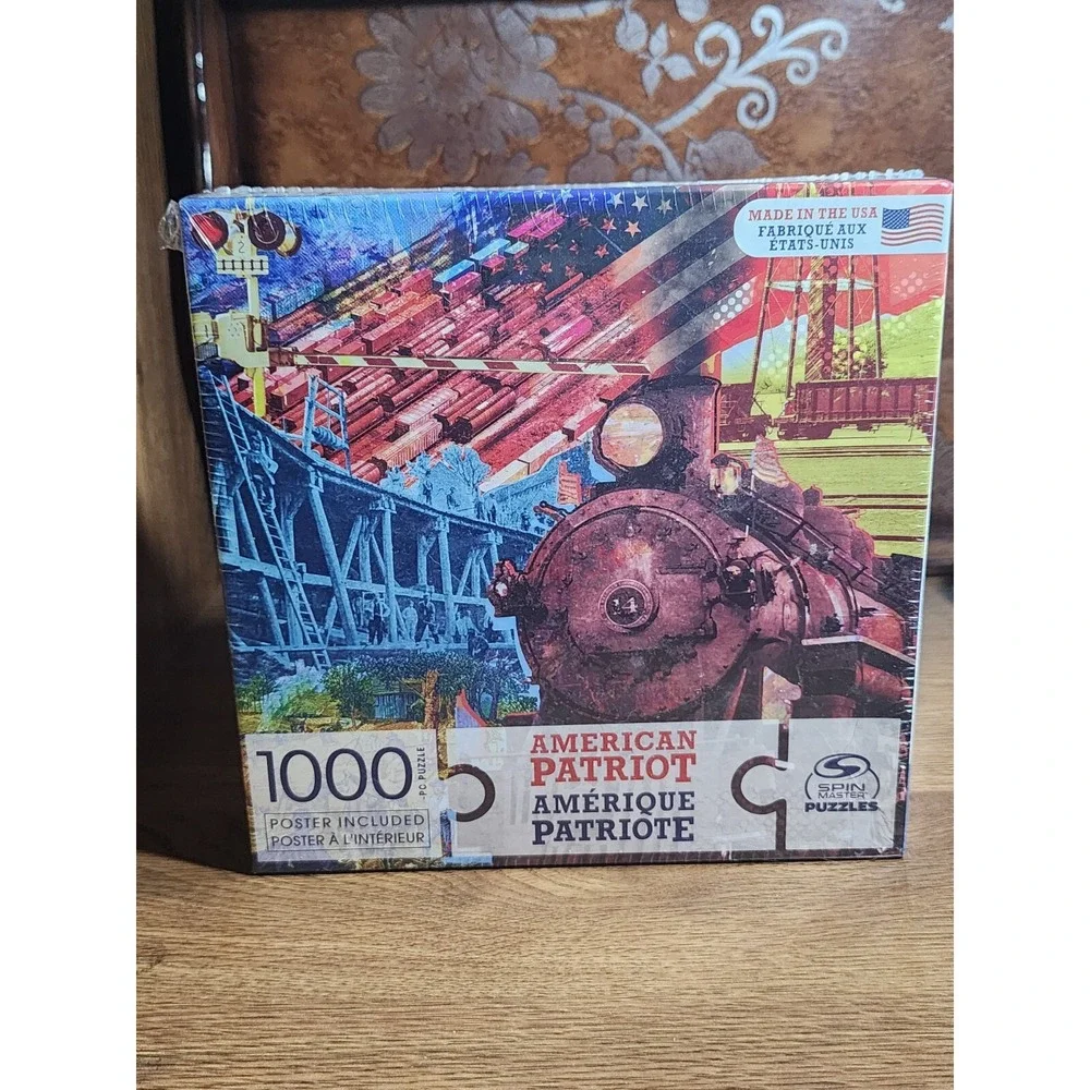 American Patriot 1000-Piece Go West Railroads Puzzle Incl. Poster NEW‎